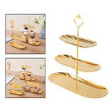 Maxbell Gold Plated Stainless Steel Jewelry Tray Dish for Glasses Vanity Bathroom 3 Tier