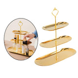 Maxbell Gold Plated Stainless Steel Jewelry Tray Dish for Glasses Vanity Bathroom 3 Tier