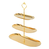 Maxbell Gold Plated Stainless Steel Jewelry Tray Dish for Glasses Vanity Bathroom 3 Tier