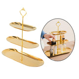 Maxbell Gold Plated Stainless Steel Jewelry Tray Dish for Glasses Vanity Bathroom 3 Tier