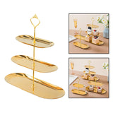 Maxbell Gold Plated Stainless Steel Jewelry Tray Dish for Glasses Vanity Bathroom 3 Tier