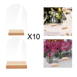 Maxbell 10x Clear Acrylic Place Cards Seating Cards with Stand for Wedding Reception 10cmx0.2cmx14cm