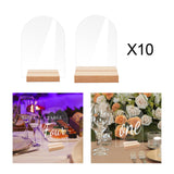 Maxbell 10x Clear Acrylic Place Cards Seating Cards with Stand for Wedding Reception 10cmx0.2cmx14cm