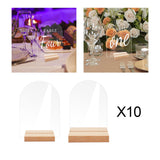 Maxbell 10x Clear Acrylic Place Cards Seating Cards with Stand for Wedding Reception 10cmx0.2cmx14cm