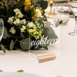 Maxbell 10x Clear Acrylic Place Cards Seating Cards with Stand for Wedding Reception 10cmx0.2cmx14cm