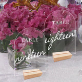 Maxbell 10x Clear Acrylic Place Cards Seating Cards with Stand for Wedding Reception 10cmx0.2cmx14cm