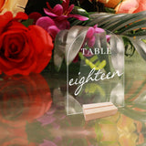 Maxbell 10x Clear Acrylic Place Cards Seating Cards with Stand for Wedding Reception 10cmx0.2cmx14cm