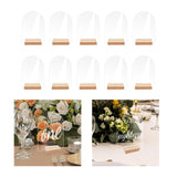 Maxbell 10x Clear Acrylic Place Cards Seating Cards with Stand for Wedding Reception 10cmx0.2cmx14cm