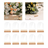 Maxbell 10x Clear Acrylic Place Cards Seating Cards with Stand for Wedding Reception 6cmx0.2cmx9cm