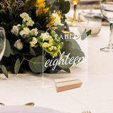 Maxbell 10x Clear Acrylic Place Cards Seating Cards with Stand for Wedding Reception 6cmx0.2cmx9cm