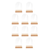 Maxbell 10x Clear Acrylic Place Cards Seating Cards with Stand for Wedding Reception 6cmx0.2cmx9cm