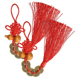 Maxbell 2 Pieces Chinese Knot Classic Pendant Coins for Car Office Decoration