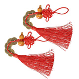 Maxbell 2 Pieces Chinese Knot Classic Pendant Coins for Car Office Decoration