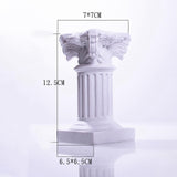 Maxbell White Roman Pillar Column Figurine Resin for Decor Photo Props Ornament