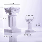 Maxbell White Roman Pillar Column Figurine Resin for Decor Photo Props Ornament