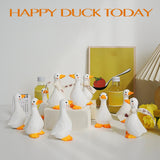 Maxbell Blessed Duck Figurine Animal Figure Statue for Office Home Decor Be Happy
