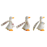 Maxbell Blessed Duck Figurine Animal Figure Statue for Office Home Decor Be Happy