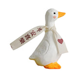 Maxbell Blessed Duck Figurine Animal Figure Statue for Office Home Decor Be Happy