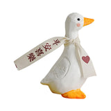 Maxbell Blessed Duck Figurine Animal Figure Statue for Office Home Decor Be Happy