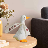 Maxbell Blessed Duck Figurine Animal Figure Statue for Office Home Decor Be Happy