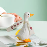 Maxbell Blessed Duck Figurine Animal Figure Statue for Office Home Decor Be Happy