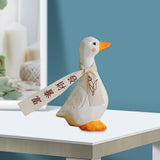 Maxbell Blessed Duck Figurine Animal Figure Statue for Office Home Decor Be Rich