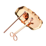 Maxbell 3Pcs Candle Accessory Set Candle Snuffer Candle Wick Trimmer Tray Rose Gold