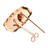 Maxbell 3Pcs Candle Accessory Set Candle Snuffer Candle Wick Trimmer Tray Rose Gold