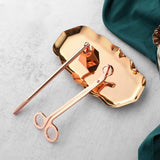 Maxbell 3Pcs Candle Accessory Set Candle Snuffer Candle Wick Trimmer Tray Rose Gold