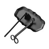 Maxbell 3Pcs Candle Accessory Set Candle Snuffer Candle Wick Trimmer Tray Black
