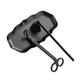 Maxbell 3Pcs Candle Accessory Set Candle Snuffer Candle Wick Trimmer Tray Black