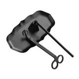 Maxbell 3Pcs Candle Accessory Set Candle Snuffer Candle Wick Trimmer Tray Black