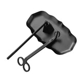 Maxbell 3Pcs Candle Accessory Set Candle Snuffer Candle Wick Trimmer Tray Black