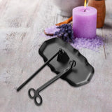 Maxbell 3Pcs Candle Accessory Set Candle Snuffer Candle Wick Trimmer Tray Black
