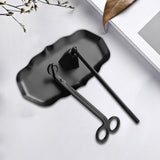 Maxbell 3Pcs Candle Accessory Set Candle Snuffer Candle Wick Trimmer Tray Black