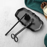 Maxbell 3Pcs Candle Accessory Set Candle Snuffer Candle Wick Trimmer Tray Black