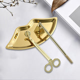 Maxbell Candle Accessory Set Wick Trimmer Wick Flame Snuffer Tray Gift Gold