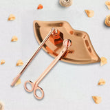 Maxbell Candle Accessory Set Wick Trimmer Wick Flame Snuffer Tray Gift Rose Gold