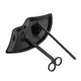 Maxbell Candle Accessory Set Wick Trimmer Wick Flame Snuffer Tray Gift Black