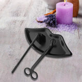 Maxbell Candle Accessory Set Wick Trimmer Wick Flame Snuffer Tray Gift Black