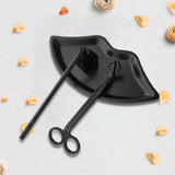 Maxbell Candle Accessory Set Wick Trimmer Wick Flame Snuffer Tray Gift Black