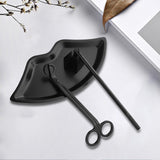 Maxbell Candle Accessory Set Wick Trimmer Wick Flame Snuffer Tray Gift Black