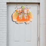 Maxbell Halloween Pumpkin Wreath Door Hanger for Stairs Indoor Thanksgiving Decor