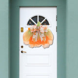 Maxbell Halloween Pumpkin Wreath Door Hanger for Stairs Indoor Thanksgiving Decor