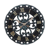Maxbell Round Watch Clock Roman Numerals Decorative for Yard Outdoor Use Office