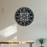 Maxbell Round Watch Clock Roman Numerals Decorative for Yard Outdoor Use Office