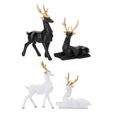 Maxbell Reindeer Resin Sculpture Craft Couple Deer Statue for Home Anniversary Black