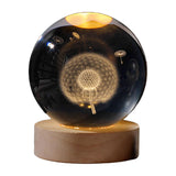 Maxbell Modern Ball Night Light with Resin Base Decorative for Living Room Decor styleA