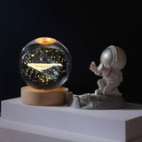Maxbell Modern Ball Night Light with Resin Base Decorative for Living Room Decor styleB