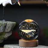 Maxbell Modern Ball Night Light with Resin Base Decorative for Living Room Decor styleB